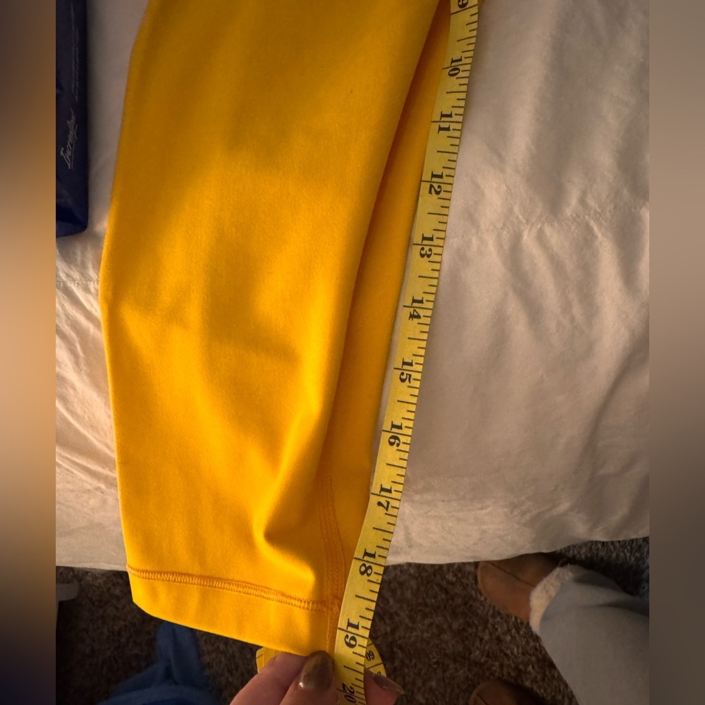 💛Girlfriend Collective Merigold Yellow High-Rise Cropped Leggings - Picture 3 of 8